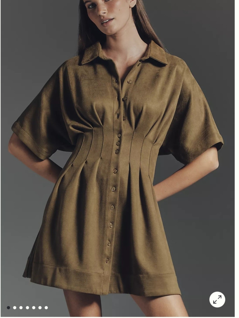 NWT From Anthropologie The Tobie Faux Suede Mini Dress 🌸 Size XL